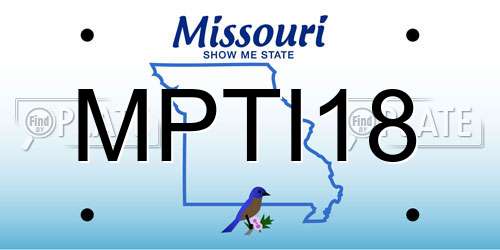 MPTI18 Missouri License Plate