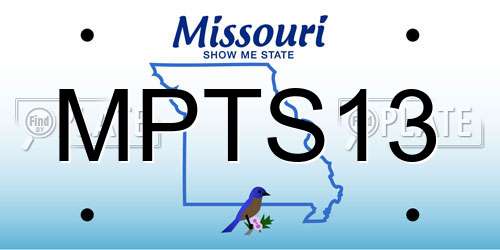 MPTS13 Missouri License Plate