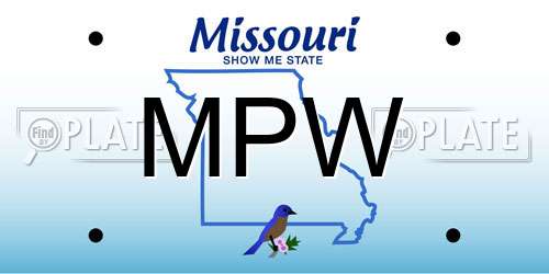 MPW Missouri License Plate