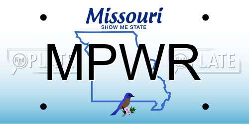 MPWR Missouri License Plate