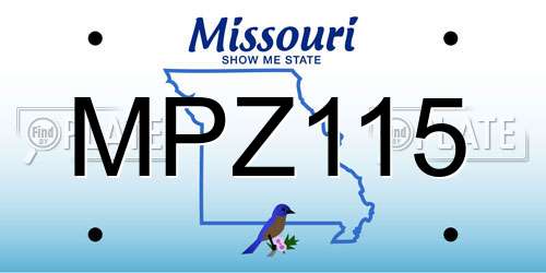 MPZ115 Missouri License Plate