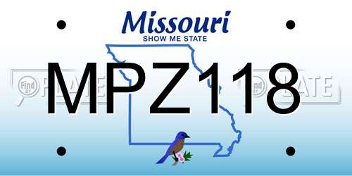 MPZ118 Missouri License Plate