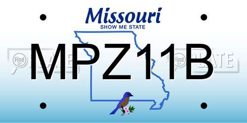 MPZ11B Missouri License Plate