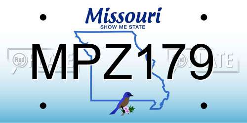 MPZ179 Missouri License Plate
