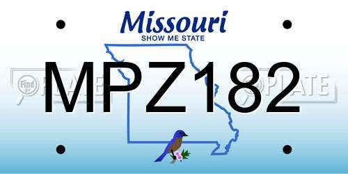 MPZ182 Missouri License Plate