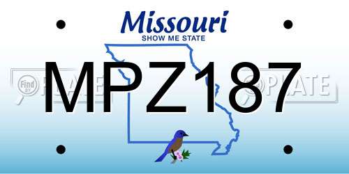 MPZ187 Missouri License Plate