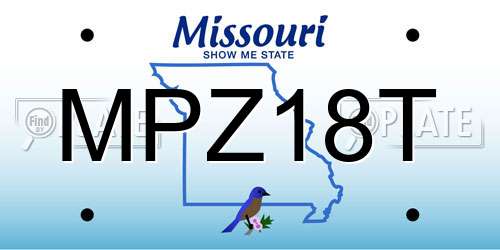 MPZ18T Missouri License Plate