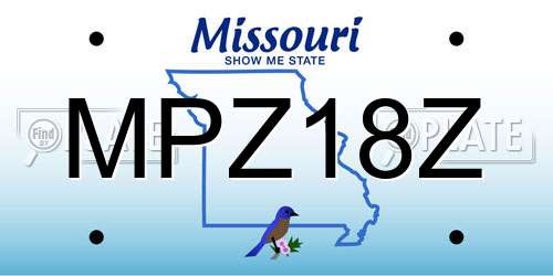 MPZ18Z Missouri License Plate