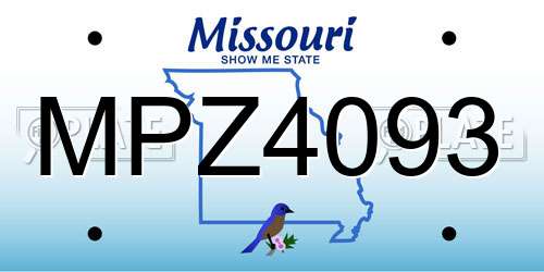 MPZ4093 Missouri License Plate