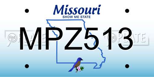 MPZ513 Missouri License Plate