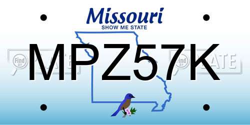 MPZ57K Missouri License Plate