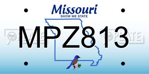 MPZ813 Missouri License Plate