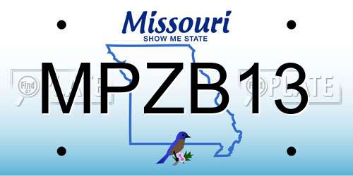 MPZB13 Missouri License Plate