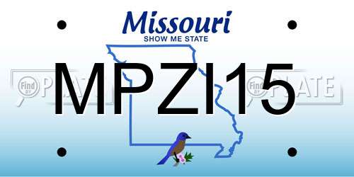 MPZI15 Missouri License Plate