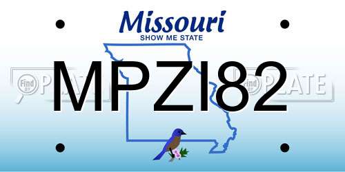 MPZI82 Missouri License Plate