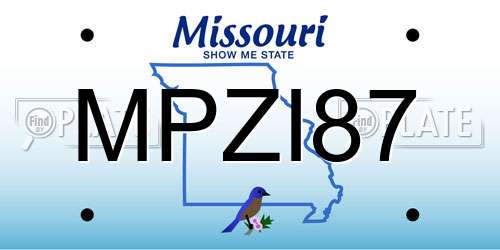 MPZI87 Missouri License Plate