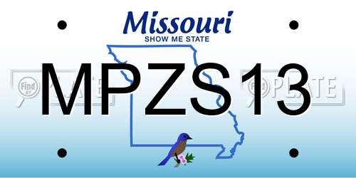 MPZS13 Missouri License Plate