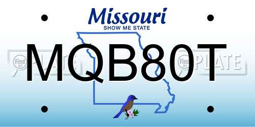 MQB80T Missouri License Plate
