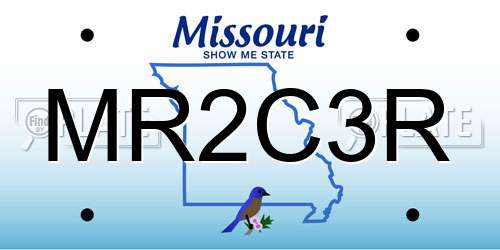 MR2C3R Missouri License Plate