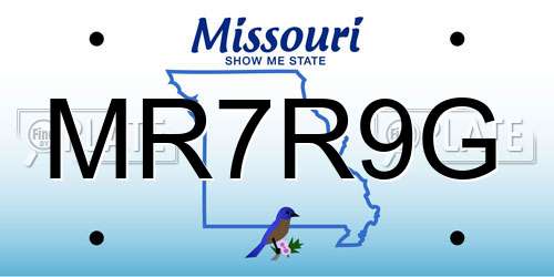 MR7R9G Missouri License Plate