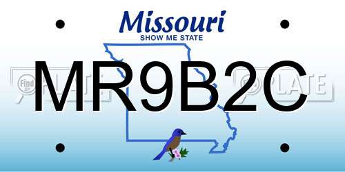 MR9B2C Missouri License Plate