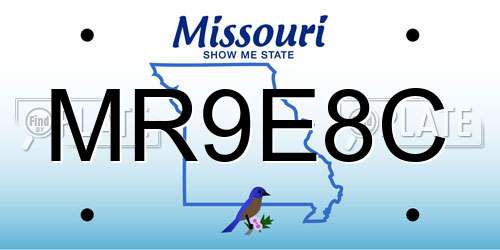 MR9E8C Missouri License Plate
