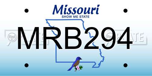 MRB294 Missouri License Plate