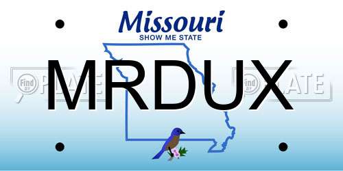 MRDUX Missouri License Plate