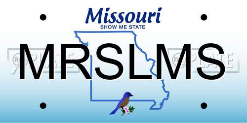 MRSLMS Missouri License Plate