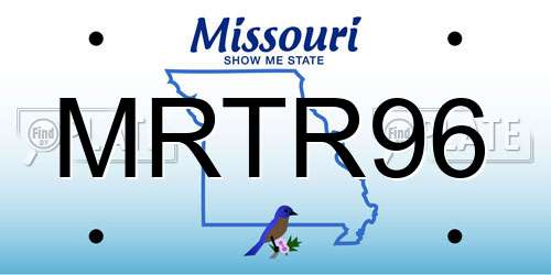 MRTR96 Missouri License Plate