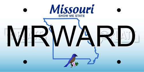 MRWARD Missouri License Plate