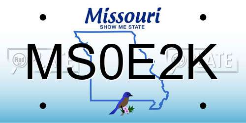 MS0E2K Missouri License Plate