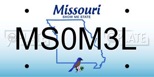 MS0M3L Missouri License Plate
