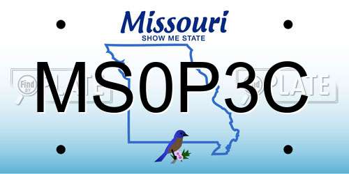 MS0P3C Missouri License Plate