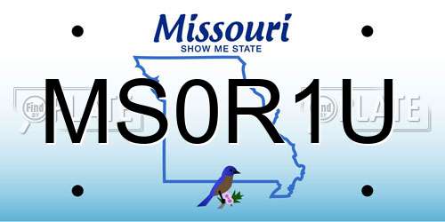 MS0R1U Missouri License Plate