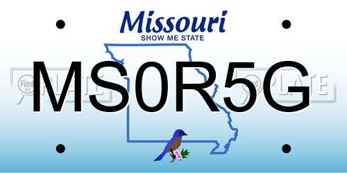 MS0R5G Missouri License Plate