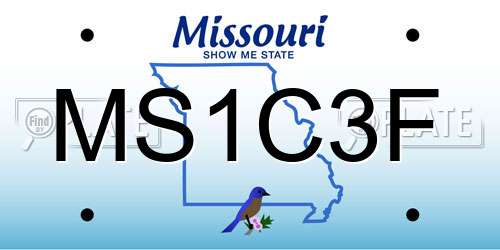 MS1C3F Missouri License Plate