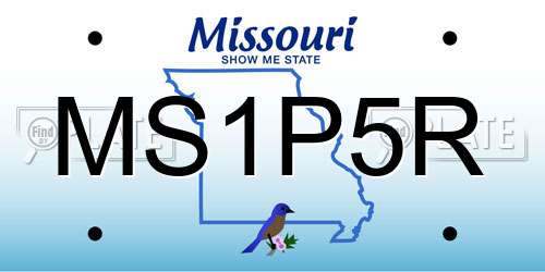 MS1P5R Missouri License Plate