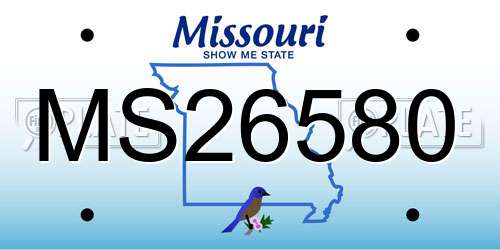 MS26580 Missouri License Plate