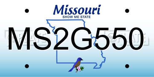 MS2G550 Missouri License Plate