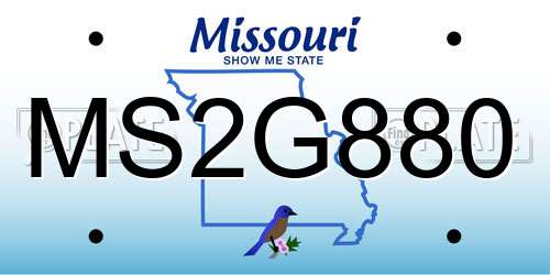 MS2G880 Missouri License Plate