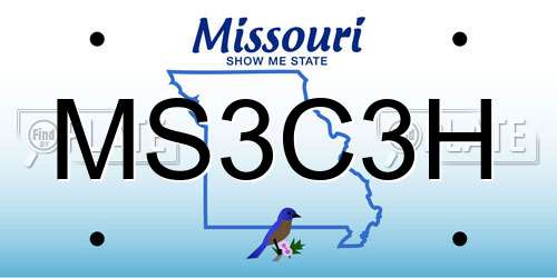 MS3C3H Missouri License Plate