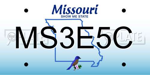 MS3E5C Missouri License Plate