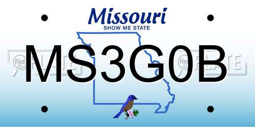 MS3G0B Missouri License Plate