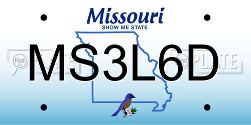 MS3L6D Missouri License Plate