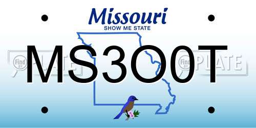 MS3O0T Missouri License Plate