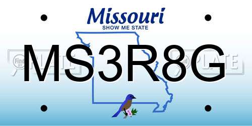 MS3R8G Missouri License Plate