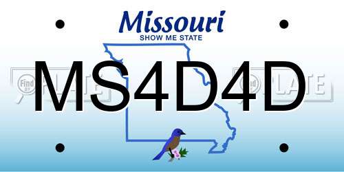 MS4D4D Missouri License Plate