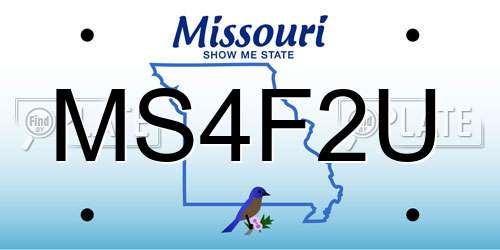 MS4F2U Missouri License Plate