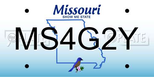 MS4G2Y Missouri License Plate